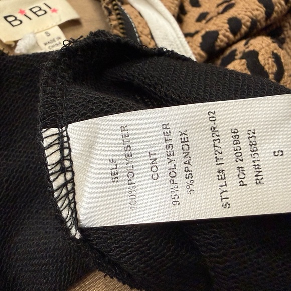 BiBi Black and Tan Leopard 3/4 Zip Hoodie - Picture 13 of 13